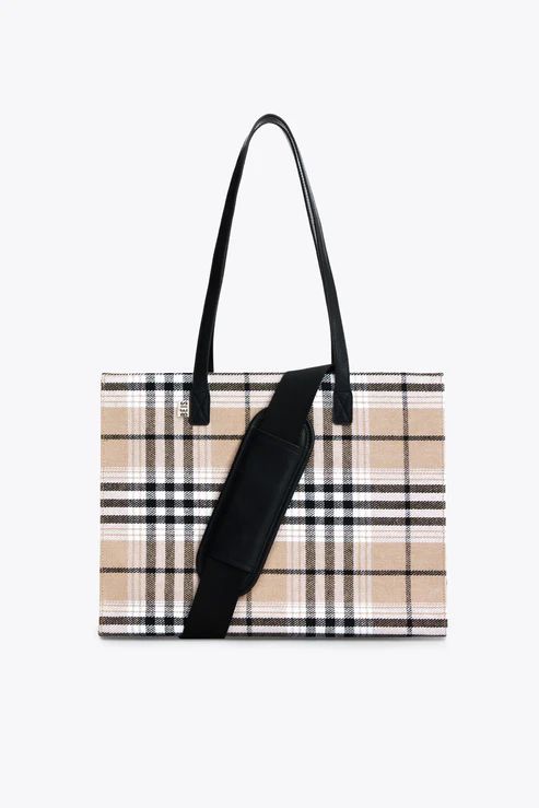 The Work Tote in Plaid-Plaid | Beis | New Arrivals